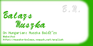 balazs muszka business card